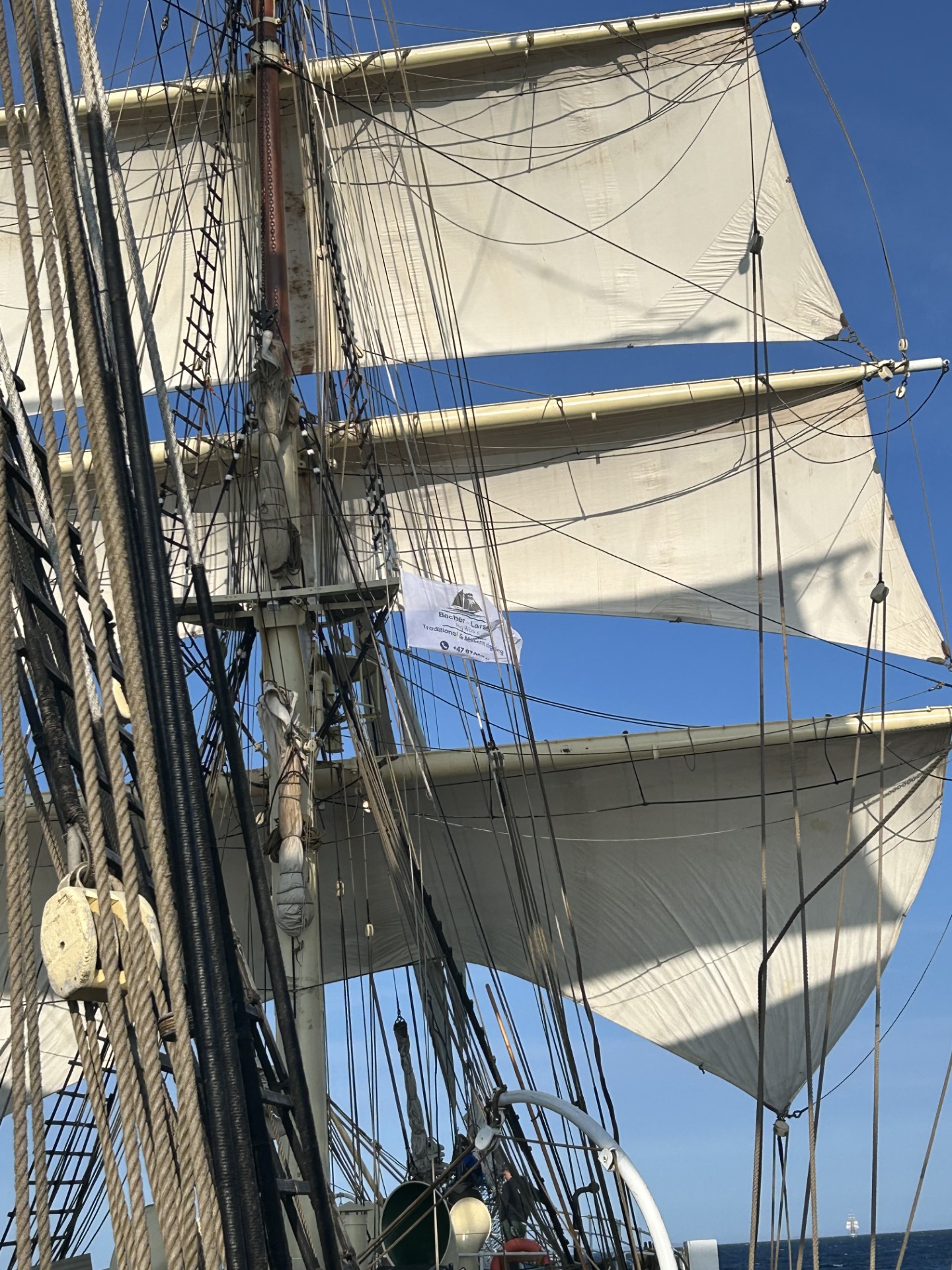 Traditional rigging craftsman at work